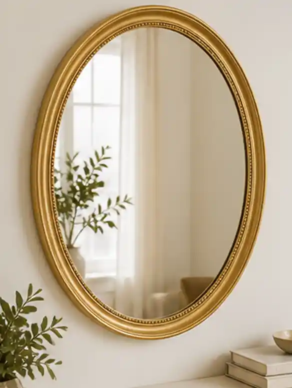 Miroir Ovale Doré